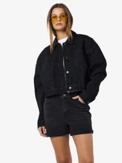Noisy May CROPPED DENIM JACKET -Noisy May Shop 27032323 BlackDenim 007