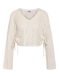 Noisy May NMLUNA SIDE RUCHED KNITTED PULLOVER -Noisy May Shop 27033093 Birch 001