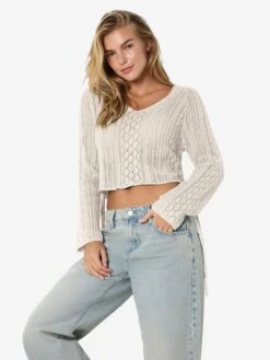 Noisy May NMLUNA SIDE RUCHED KNITTED PULLOVER -Noisy May Shop 27033093 Birch 007
