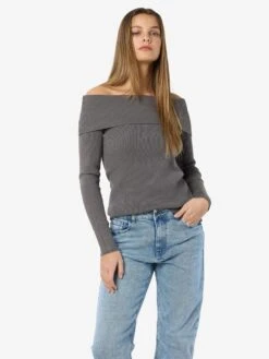 Noisy May KNITTED OFF-SHOULDER TOP 13 Noisy May KNITTED OFF-SHOULDER TOP -Noisy May Shop 27033715 CharcoalGray 007