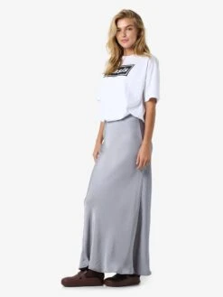 Noisy May METALLIC MAXI SKIRT -Noisy May Shop 27033850 GhostGray 004