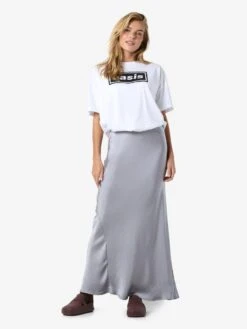 Noisy May METALLIC MAXI SKIRT -Noisy May Shop 27033850 GhostGray 007