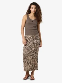 Noisy May LEOPARD PRINT MIDI SKIRT -Noisy May Shop 27034322 SilverMink 1187871 004