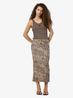 Noisy May LEOPARD PRINT MIDI SKIRT -Noisy May Shop 27034322 SilverMink 1187871 007