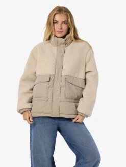 Noisy May FLEECE PUFFER JACKET -Noisy May Shop 27034511 Birch 1195716 007