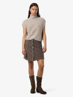 Noisy May ROLL NECK KNITTED VEST -Noisy May Shop 27034731 LightGreyMelange 1195800 004