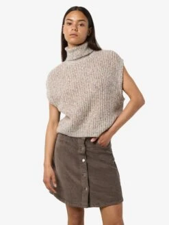 Noisy May ROLL NECK KNITTED VEST -Noisy May Shop 27034731 LightGreyMelange 1195800 007