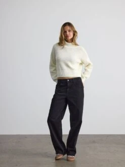 Noisy May HIGH NECK KNITTED JUMPER -Noisy May Shop 27034807 Eggnog 009