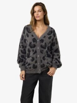 Noisy May ANIMAL PRINT CARDIGAN -Noisy May Shop 27034812 CharcoalGray 1197306 007