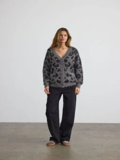 Noisy May ANIMAL PRINT CARDIGAN -Noisy May Shop 27034812 CharcoalGray 1197306 009