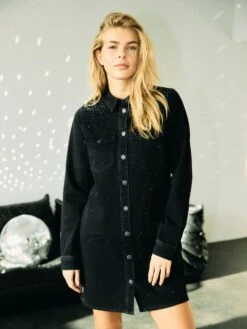 Noisy May RHINESTONE DENIM DRESS 17 Noisy May RHINESTONE DENIM DRESS -Noisy May Shop 27035907 BlackDenim 008