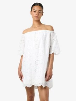 Noisy May BRODERIE ANGLAISE MINI DRESS -Noisy May Shop 27037156 BrightWhite 007