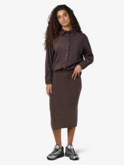 Noisy May KNITTED MIDI SKIRT -Noisy May Shop 27038157 CoffeeBean 007